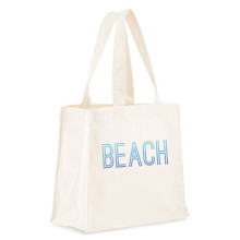 Custom Print Logo Large Capacity Biodegradable Eco Beach Grocery Recycled Tote Canvas Shopping Bags with Handle